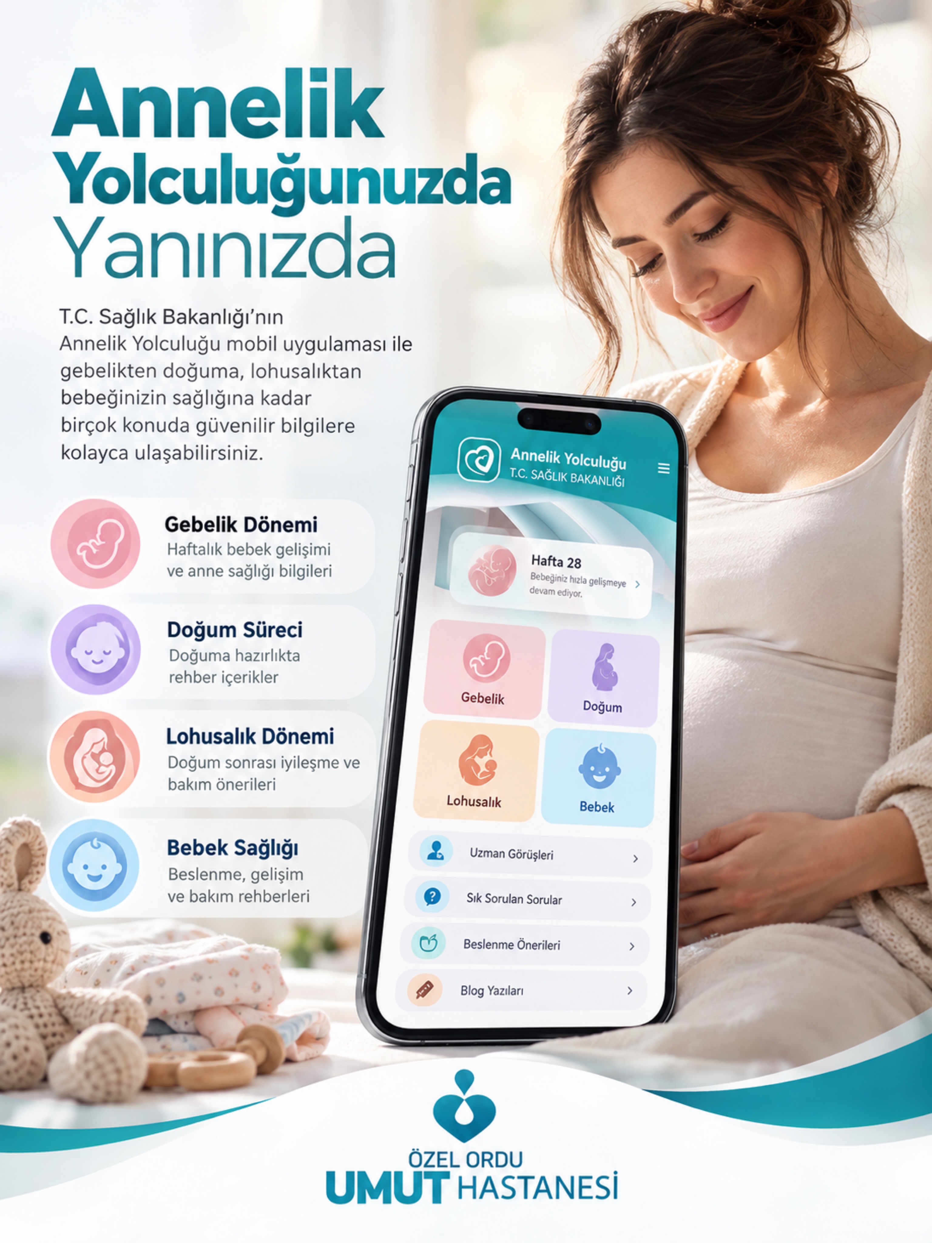Annelik yolculuğunuzda her adımda yanınızda! Gebelikten doğuma, lohusalık döneminden bebeğinizin sağlıklı gelişimine k…